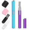 Picture of 2 Pcs Electric Eyebrow Trimmer Women Precision Face Razors Mini Shaver Battery Operated Small Facial Hair Remover with Comb Personal Epilator for Face Neck Fuzz Lips Body Arms Leg (Sky Blue, Purple)