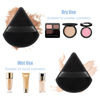 Picture of Pimoys 15 Pieces Powder Puff Triangle Makeup Sponge Setting Powder Puffs for Loose Powder Velour Puff for Face Exquisite Makeup Eyes Contouring, Blender Sponge Beauty Makeup Tool(Black)