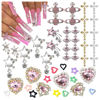 Picture of BBATT-HAPPY 136PCS Nail Charms Planet Star Heart Cross for Acrylic Nails,Gold Sliver Alloy Nail Art Decoration, Nail Stones Nail Jewels Accessories for Nail Art Supplies Manicure Craft DIY