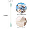 Picture of HOMEFOX Green Cotton Swabs Precision Pointed - 600 Count Pointy Organic Cotton Buds Double Side Tightly Wrapped Cotton Tips Paper Stick Soft Gentle Lint-Free Cruelty-Free, Pointy & Round (Green)