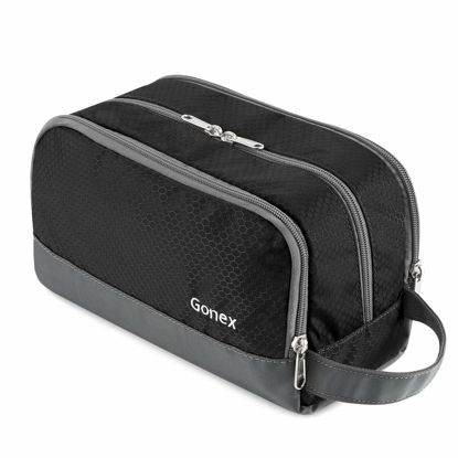 Picture of Gonex Travel Toiletry Bag Nylon, Dopp Kit Shaving Bag Toiletry Organizer Black