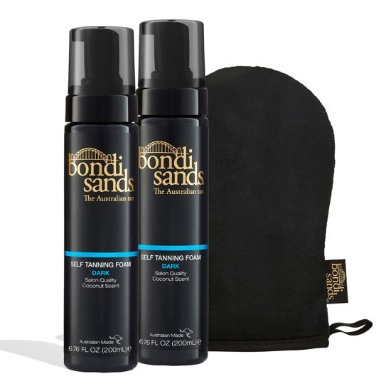Picture of Bondi Sands Dark Self Tanning Foam Value Kit | Includes 2 Lightweight Sunless Tan Foams + 1 Application Mitt for a Flawless Finish