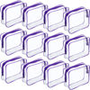Picture of Weewooday 12 Pieces Clear Cosmetics Bag PVC Zippered Clear Toiletry Carry Pouch Cosmetic Makeup Bag Waterproof Makeup Bag Vinyl Plastic Organizer Case for Vacation Bathroom(Large,Purple)