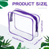 Picture of Weewooday 12 Pieces Clear Cosmetics Bag PVC Zippered Clear Toiletry Carry Pouch Cosmetic Makeup Bag Waterproof Makeup Bag Vinyl Plastic Organizer Case for Vacation Bathroom(Large,Purple)