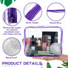 Picture of Weewooday 12 Pieces Clear Cosmetics Bag PVC Zippered Clear Toiletry Carry Pouch Cosmetic Makeup Bag Waterproof Makeup Bag Vinyl Plastic Organizer Case for Vacation Bathroom(Large,Purple)