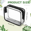 Picture of Weewooday 12 Pieces Clear Cosmetics Bag PVC Zippered Clear Toiletry Carry Pouch Cosmetic Makeup Bag Waterproof Makeup Bag Vinyl Plastic Organizer Case for Vacation Bathroom(Dark Black,Small)