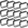 Picture of Weewooday 12 Pieces Clear Cosmetics Bag PVC Zippered Clear Toiletry Carry Pouch Cosmetic Makeup Bag Waterproof Makeup Bag Vinyl Plastic Organizer Case for Vacation Bathroom(Dark Black,Large)
