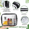 Picture of Weewooday 12 Pieces Clear Cosmetics Bag PVC Zippered Clear Toiletry Carry Pouch Cosmetic Makeup Bag Waterproof Makeup Bag Vinyl Plastic Organizer Case for Vacation Bathroom(Dark Black,Large)