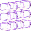 Picture of Weewooday 12 Pieces Clear Cosmetics Bag PVC Zippered Clear Toiletry Carry Pouch Cosmetic Makeup Bag Waterproof Makeup Bag Vinyl Plastic Organizer Case for Vacation Bathroom(Medium,Purple)