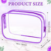 Picture of Weewooday 12 Pieces Clear Cosmetics Bag PVC Zippered Clear Toiletry Carry Pouch Cosmetic Makeup Bag Waterproof Makeup Bag Vinyl Plastic Organizer Case for Vacation Bathroom(Medium,Purple)