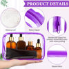 Picture of Weewooday 12 Pieces Clear Cosmetics Bag PVC Zippered Clear Toiletry Carry Pouch Cosmetic Makeup Bag Waterproof Makeup Bag Vinyl Plastic Organizer Case for Vacation Bathroom(Medium,Purple)
