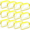 Picture of Weewooday 12 Pieces Clear Cosmetics Bag PVC Zippered Clear Toiletry Carry Pouch Cosmetic Makeup Bag Waterproof Makeup Bag Vinyl Plastic Organizer Case for Vacation Bathroom(Large,Yellow)