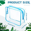 Picture of Weewooday 12 Pieces Clear Cosmetics Bag PVC Zippered Clear Toiletry Carry Pouch Cosmetic Makeup Bag Waterproof Makeup Bag Vinyl Plastic Organizer Case for Vacation Bathroom(Large,Blue)