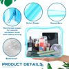 Picture of Weewooday 12 Pieces Clear Cosmetics Bag PVC Zippered Clear Toiletry Carry Pouch Cosmetic Makeup Bag Waterproof Makeup Bag Vinyl Plastic Organizer Case for Vacation Bathroom(Large,Blue)