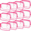 Picture of Weewooday 12 Pieces Clear Cosmetics Bag PVC Zippered Clear Toiletry Carry Pouch Cosmetic Makeup Bag Waterproof Makeup Bag Vinyl Plastic Organizer Case for Vacation Bathroom(Small,Rose Red)