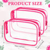 Picture of Weewooday 12 Pieces Clear Cosmetics Bag PVC Zippered Clear Toiletry Carry Pouch Cosmetic Makeup Bag Waterproof Makeup Bag Vinyl Plastic Organizer Case for Vacation Bathroom(Small,Rose Red)
