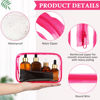 Picture of Weewooday 12 Pieces Clear Cosmetics Bag PVC Zippered Clear Toiletry Carry Pouch Cosmetic Makeup Bag Waterproof Makeup Bag Vinyl Plastic Organizer Case for Vacation Bathroom(Small,Rose Red)