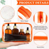 Picture of Weewooday 12 Pieces Clear Cosmetics Bag PVC Zippered Clear Toiletry Carry Pouch Cosmetic Makeup Bag Waterproof Makeup Bag Vinyl Plastic Organizer Case for Vacation Bathroom(Large,Orange)