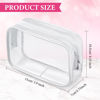 Picture of Weewooday 12 Pieces Clear Cosmetics Bag PVC Zippered Clear Toiletry Carry Pouch Cosmetic Makeup Bag Waterproof Makeup Bag Vinyl Plastic Organizer Case for Vacation Bathroom(Small,White)