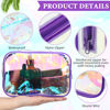 Picture of Weewooday 12 Pieces Clear Cosmetics Bag PVC Zippered Clear Toiletry Carry Pouch Cosmetic Makeup Bag Waterproof Makeup Bag Vinyl Plastic Organizer Case for Vacation Bathroom(Medium,Dazzling)