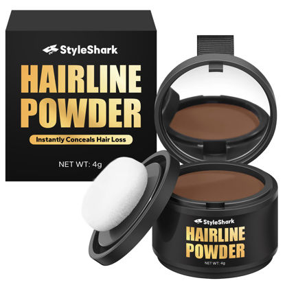Picture of StyleShark Hairline Powder for Women and Men, Stain-Proof Root Touch Up Powder, Quick Cover Root Cover Up for Thinning Hair, Sweatproof Hair Powder for Women, Root Touch Up Hair Color (Auburn)