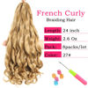 Picture of French Curly Braiding Hair 24 Inch 8 Packs - Pre Stretched Bouncy Braiding Hair- Loose Wavy Braiding Hair Synthetic Hair Extensions For Black Women (24 inch 8 packs, 27)