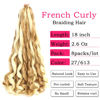 Picture of French Curly Braiding Hair 18 Inch 8 Packs - Pre Stretched Bouncy Braiding Hair- Loose Wavy Braiding Hair Synthetic Hair Extensions For Black Women (18 inch 8 packs 27/613)