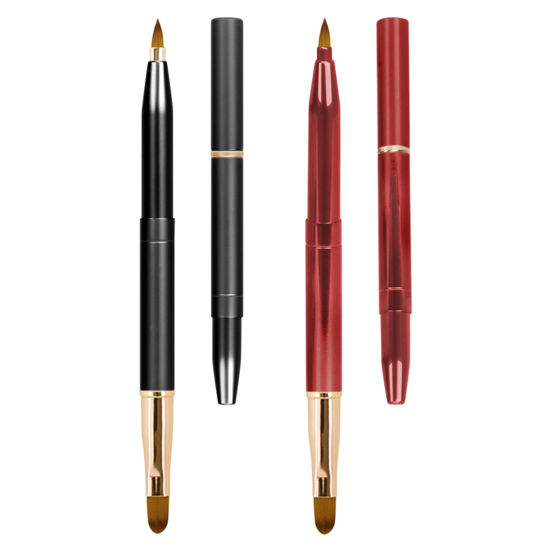 Picture of Unaone [2 Pack] Lip Brush for Lipstick, Retractable Lip Brushes, Dual-ended Makeup Brush for Lipstick Lip Gloss, Include Lid