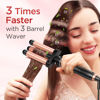 Picture of 5 in 1 Curling Iron Curling Wand, Curling Iron Set with A Thermal Brush, A 3-Barrel Hair Crimper Iron, 3 Ceramic Curling Irons (0.35 "-1.25"), 2 Temps 30S Fast Heat Hair Curler Waver with Glove & Clip