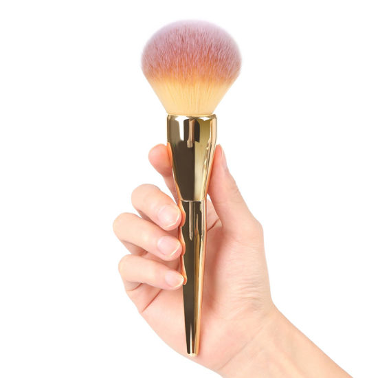 Picture of Powder Brush,Daubigny Large Powder Brush Flat Arched Premium Durable Kabuki Makeup Brush Perfect For Blending Liquid,Cream and Flawless Powder,Buffing, Blending,Concealer (Gold)