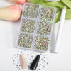 Picture of Beadsland Flatback AB Crystal Rhinestones Nail Gems, Round Rhinestones for Crafts,Mixed 6 Sizes with Wax Pencil Kit, SS3-SS10, 7200pcs