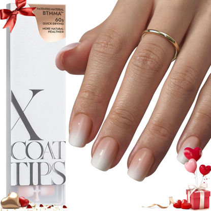 Picture of BTArtboxnails XCOATTIPS Ombre Nails - Extra Short Square Press on Nails, 150Pcs 15 Sizes Nude Square Nails Peach, Soft Gel Nails False Nail, Soak Off Acrylic Fake Nails Extensions