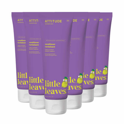 Picture of ATTITUDE Hair Conditioner for Kids, Dermatologically Tested Products, Plant- and Mineral-Based Detangler, Vegan, Vanilla and Pear, 8 Fl Oz (Pack of 6)