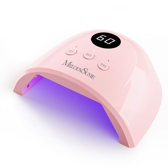 Picture of MelodySusie UV Nail Lamp, Plus30F UV Light for Gel Nails LED Nail Dryer with 3 Timer, Smart Sensor, LCD Display Fast Curing Gel Nail Polish Nail Art Tools Manicure Accessories-Pink