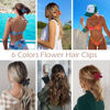 Picture of Flower Hair Clips 6 PCS Flower Claw Clips Daisy Clips for Women Matte Large Claw Clips Strong Hold Jaw Clamps Hair Accessories for Thick Hair 6 Colors