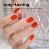 Picture of RARJSM Rainbow Glitter Gel Nail Polish Diamond Gel Polish Orange Red Big Flakes Sparkly Chunky Iridescent Pigments Nail Gel Polish Soak off Led UV Curing Required for Nail Art Salon Manicure