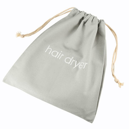 Picture of ERKXD Hair Dryer Bags Drawstring Bag Container Hairdryer Bag for travel bathroom (Light Grey)