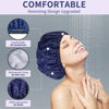 Picture of 3 PCS Shower Caps for Women, Upgrade Comfortable & Extra Large & Double Layers Waterproof Bath Cap, Oversized Designed Adjustable Hem Hair Cap for All Hair Lengths/Style