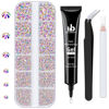 Picture of BELLEBOOST Nail Art Rhinestone Glue Gel&1 Box Flatback Gems Kit, 1 Tube of 15ml Rhinestone Gel Glue(UV/LED Needed)+Crystal AB Gems with Pickup Tools