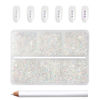 Picture of Beadsland 7200pcs Flatback Rhinestones,Transparent Rhinestones Nail Gems Round Crystal Rhinestones for Crafts,Mixed 6 Sizes with Wax Pencil Kit, SS3-SS10,Transparent AB
