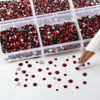 Picture of Beadsland 7200pcs Flatback Rhinestones,Dark Red Rhinestones Nail Gems Round Crystal Rhinestones for Crafts,Mixed 6 Sizes with Wax Pencil Kit, SS3-SS10,Dark Siam