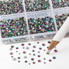 Picture of Beadsland 7200pcs Flatback Rhinestones,Green Rhinestones Nail Gems Round Crystal Rhinestones for Crafts,Mixed 6 Sizes with Wax Pencil Kit, SS3-SS10,Green Volcano
