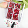Picture of Beadsland 7200pcs Flatback Rhinestones,Light Red Rhinestones Nail Gems Round Crystal Rhinestones for Crafts,Mixed 6 Sizes with Wax Pencil Kit, SS3-SS10,Light Siam