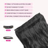 Picture of REECHO 18" 1-Pack 3/4 Full Head Curly Wavy Clips in on Synthetic Hair Extensions HE008 Hairpieces for Women 5 Clips 4.0 Oz per Piece - Natural Black