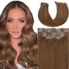 Picture of Lacer Hair Seamless Clip in Hair Extensions 9A Grade Virgin Human Hair Ultra Thin PU Weft Natural Hair Extensions Clip in Extensions For Women 7 Pcs 110g #4 Chocolate Brown 22 Inch