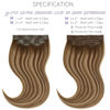 Picture of LacerHair PU Clip in Hair Extensions Remy Human Hair Chocolate Brown to Caramel Blonde with Brown Roots 22 Inch Thick Remy Glam Seamless Light Hair Extensions with Skin-Weft Technology 110g 7pcs