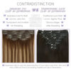 Picture of LacerHair PU Clip in Hair Extensions Remy Human Hair Chocolate Brown to Caramel Blonde with Brown Roots 22 Inch Thick Remy Glam Seamless Light Hair Extensions with Skin-Weft Technology 110g 7pcs