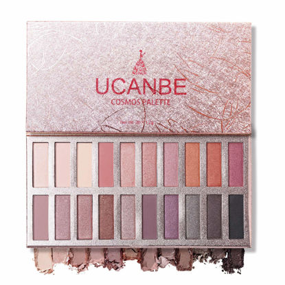 Picture of UCANBE 20 Colors Nude Eyeshadow Palette, High Pigmented Shimmer Matte Metallic Eye Shadow Pallets, Long Lasting Blendable Neutral Smokey Warm Bronze Eye Makeup