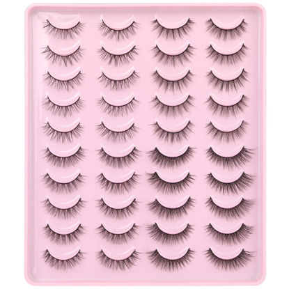 Picture of False Eyelashes Natural Look Fluffy Mink Lashes 4 Styles Wispy Natural Lashes 3D Strip Eye Lashes Pack by Kiromiro