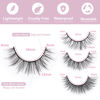 Picture of False Eyelashes Natural Look Fluffy Mink Lashes 4 Styles Wispy Natural Lashes 3D Strip Eye Lashes Pack by Kiromiro